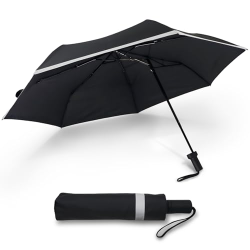SideShaft Windproof Folding Umbrella for Travel: Eccentric Umbrellas Compact &