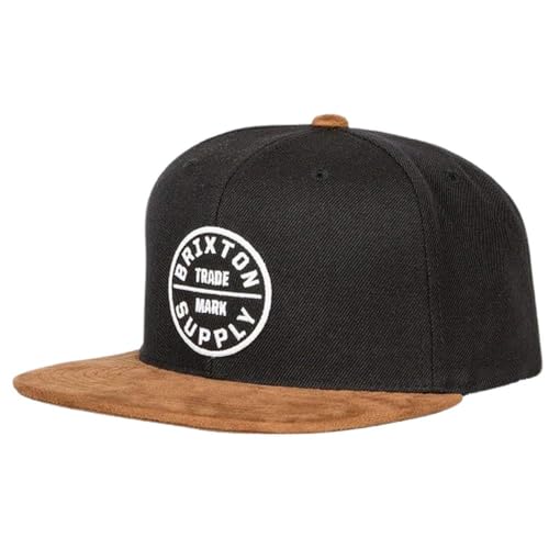 Brixton Men's Oath III Baseball Cap Black/Copper – Snapback Closure