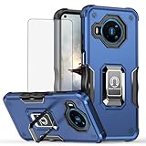 Asuwish Phone Case for Nokia X100 5G with Tempered Glass Screen Protector Cover and Slim Ring Holder Stand Hard Hybrid Rugged Kickstand Cell Accessories NokiaX100 X 100 100X TA-1399 Women Men Blue