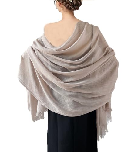 Yllivnicm Womens Cotton Solid Scarfs Long Lightweight Soft Scarf Wrap Shawl for Evening Wedding Dresses