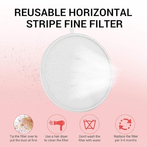 Image of MelodySusie Nail Dust Collector with Reusable Filter, Powerful Nail Vacuum Fan Vent Dust Collector Extractor Electric Dust Suction Machine for Acrylic Gel Nail Polishing, Nail Salon (4 Pack Filter)