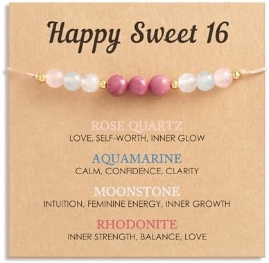 HGDEER Crystal Birthday Blessing Gifts for Girls - Natural Crysta...