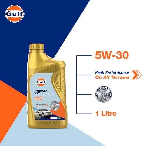 Image of Gulf FORMULA SUV 5W-30 API SP, ACEA C2 | Modern Petrol, Diesel, E20, CNG SUVs | 4 Wheeler Car Advanced Full-Synthetic Engine Oil [1 L] - Pack of 1