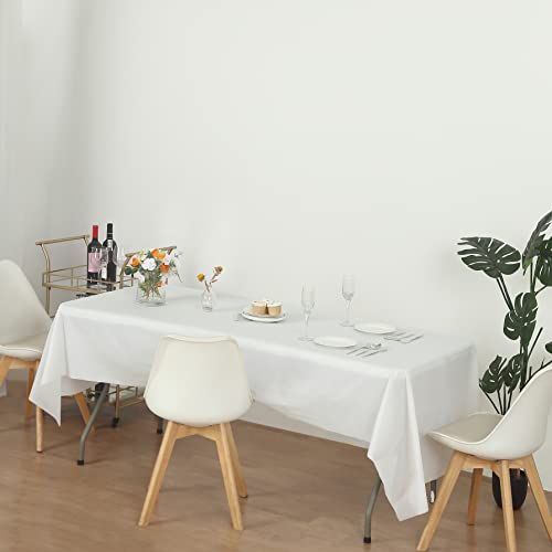 Evershine (12-Pack Heavy Duty Plastic Table Covers Tablecloth (Reusable) (Rectangle 54" X 108", White) #TOP3