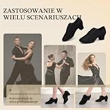 YCALCP Damskie Buty do Tańca Latynoskiego Czarne Sznurowane Buty do Tańca Towarzyskiego Buty do Tańca dla Nauczycieli Salsy, 38 EU