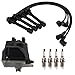 TRQ Ignition Coil & Spark Plug Kit 6 Piece Compatible with 1998-2000 & 2002 Honda Accord 1998-1999 Acura CL Only for 2.3L L4