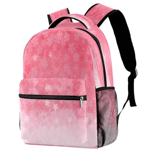 Sac à dos d'école rose dégradé fleurs de cerisier 29x20x40cm