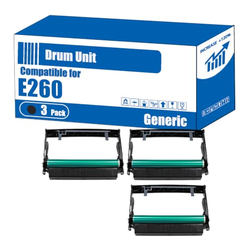 Image of Compatible for Lexmark E260 Drum Unit E260 E360 E460 E462 Printers, High Yield 20000 Pages, Accurate Imaging Rich Colors (3 Pack Black)