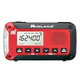 Midland ER50 Emergency Radio with Weather Alert and Flashlight - Hand Crank or Solar Power NOAA Weather Radio for Home or Travel with AM/FM Tuner