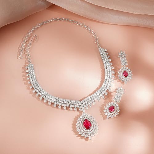 Image of Rubans AD Zircon Traditional Statement Necklace Set for Women
