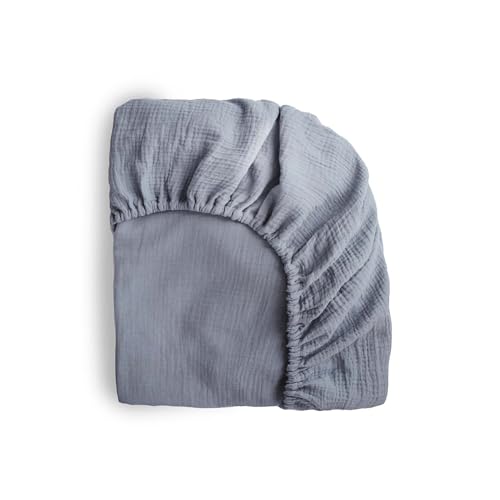 Image of mushie Extra Soft Muslin Fitted Mini Crib Sheet | 24"x 38" (Tradewinds)