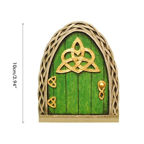 HEEPDD Garden Fairy Door with LED Lights, Miniature Outdoor Decorative Sculpture, Pathway Art Accessories for Yard Decor - Image 2
