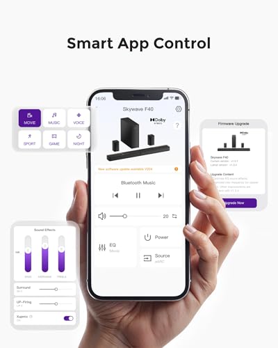 undefined ULTIMEA 5.1.2ch Sound Bar with Dolby Atmos, Surround Sound System for TV with 2 Surround Speakers, Sound Bar for Smart TV, Soundbar for Home Theater, BT 5.4, HDMI eARC, Skywave F40 (New, 2025 Model) の商品画像 6