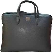 MCM Phantom Briefcase Grey Leather Bag New Munich