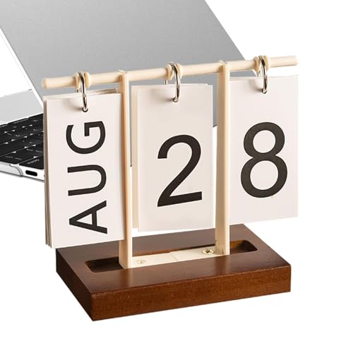 卓上日付カレンダー、カレンダーセンターピース、デスクカレンダー装飾、木製ブロックデスクカレンダー、日付カードデスクカレンダー、素朴なホームデスクカレンダー、ヴィンテージファームハウスカレンダーデスク用カレンダーデコレーション