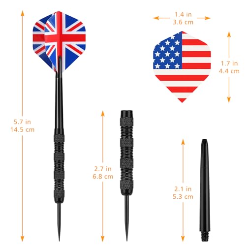 Image of Accmor Metal Tip Darts, Steel Tip Darts, 14 Grams Professional Metal Darts, Darts Metal Tip Set, Metal Darts for Dartboard