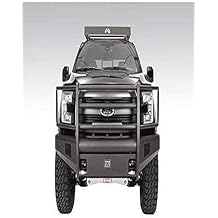 Fab Fours 15-17 F150 Bs Elite Full Grill Guard with Tow Hooks Matte Black