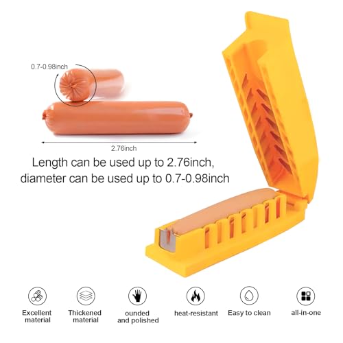 Image of Hot Dog Cutter Multi-functional can cut ham, sausage, lunch meat, hot dog, can be used in the kitchen, restaurant, barbecue, BBQ, camping, picnic, party with flower cutters