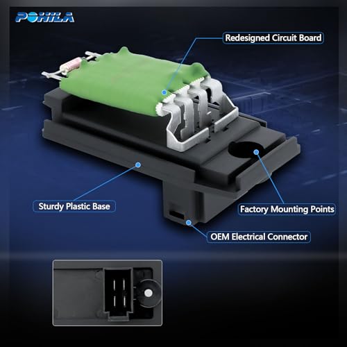 Image of Blower Motor Resistor Control Module Compatible with 97-00 Ford Contour,00-11 Focus,10-13 Transit,99-02 Mercury Cougar,97-00 Mystique Replaces YH1696 973012 20043 RU427 YS4Z18591AA 3M5Z18591BA 973-012