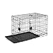 Amazon Basics Gabbia per cani in metallo, pieghevole, con vassoio di base e doppio sportello, 91,4 cm
