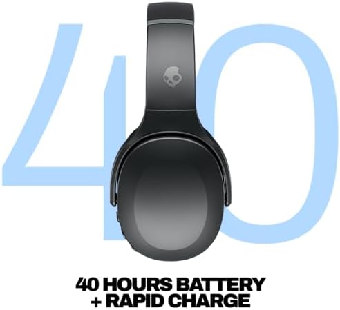 Skullcandy Crusher Evo Wireless Bluetooth Headphones with Multi-Sensory Bass, Noise Isolating Over-Ear Fit, Up to 40 Hours Battery, Microphone for iPhone Android - Asphalt - 2