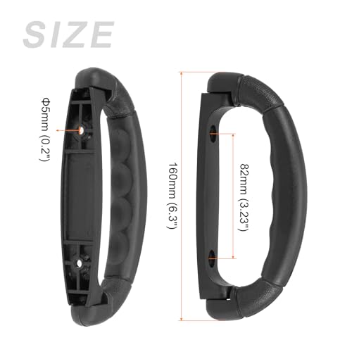 Image of METALLIXITY Luggage Handle (160mm /6.3 inch) 4Pcs, Plastic Pull Handle Grip Replacement - for Home Box Case Suitcase, Black