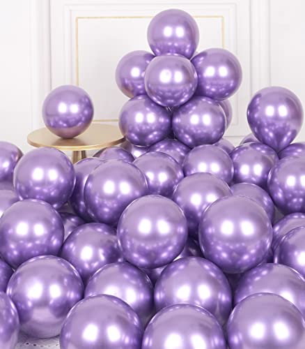 AULE Ballon Violet Métallique Hélium: 50 Pièces Petit Ballons Anniversaire 5 Pouces Violette Mini Ballons de Baudruche Violet Ballon Gonflable Décoration Mariage Bachelorette Party Halloween