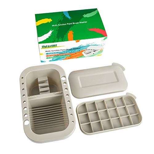 MyLifeUNIT Paint Brush Cleaner, Paint Brush Holder and Organizers with Palette for Acrylic, Watercolor, and Water-Based Paints (Grey) by MyLifeUNIT - Image 9