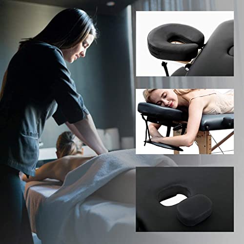 Capacmkseh 3\'\' Thickening Massage Tables Portable Lash Bed 77in Long 28in Wide Tattoo Table, Height Adjustable Portable Spa Bed, 2 Folding Chiropractic Table w/Carry Case/Face Cradle/Hand Pallet