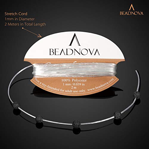 Image of BEADNOVA Fluorite Beads Natural Crystal Beads Stone Gemstone Round Loose Energy Healing with Crystal Stretch Cord for Jewelry Making (6mm, 60-62pcs)