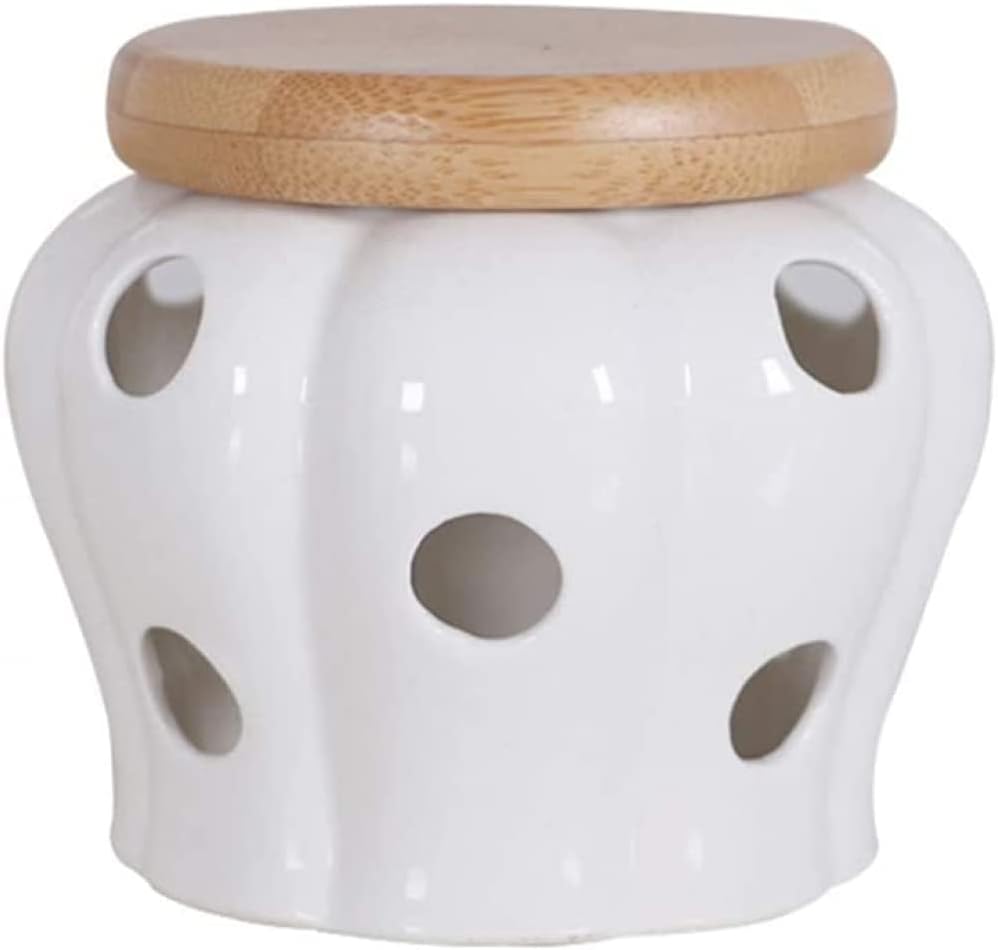 1Pcs Ceramic Garlic Storage Container Garlic Holder Kitchen Countertop Storage