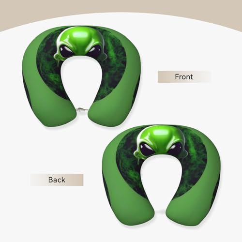 Almohada de Viaje con Diseño Verde y Espuma Viscoelástica miniatura 3