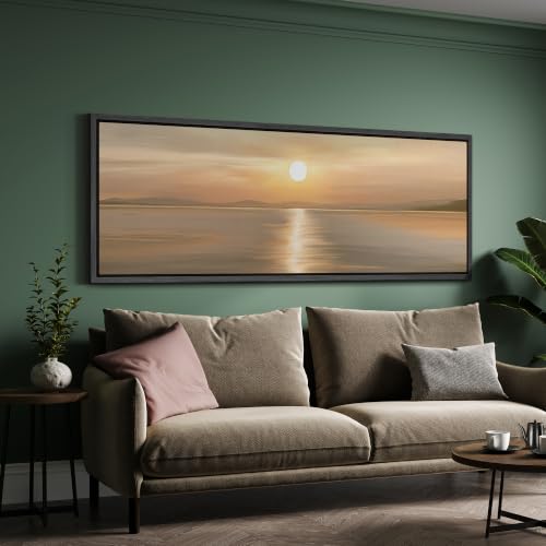 Image of MUDECOR Large Framed Canvas Print Wall Art Ocean Reflection for Living Room