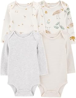 Carter's Baby Boy & Baby Girl 4-Pack Stork Full Sleeve Bodysuits Price In India