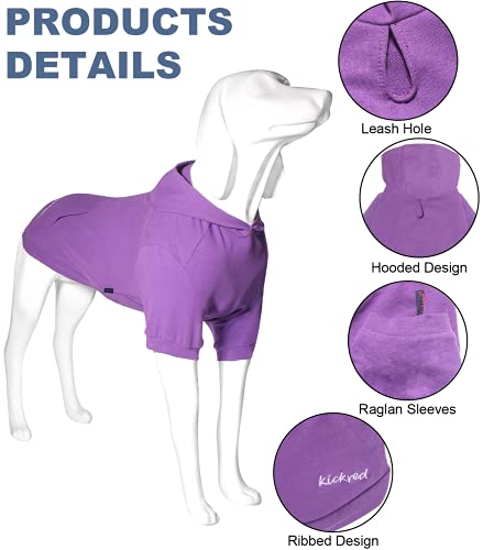 Kickred Basic Dog Hoodie Sweatshirts, Pet Clothes Hoodies Sweater With Hat And Leash Hole, Soft Cotton Outfit Coat For Large Medium Small Dogs, M #TOP4