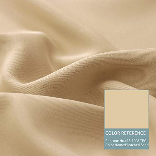 Bgment Thermal Insulated 100% Blackout Curtains For Bedroom With Black Liner, Double Layer Full Room Darkening Noise Reducing Grommet Curtain (42 X 63 Inch, Beige, 2 Panels) #TOP6