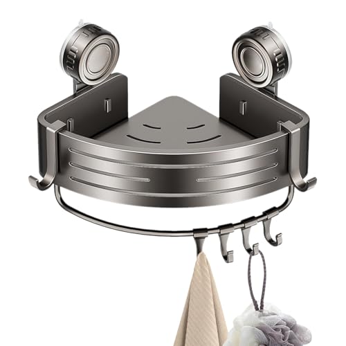 Organizador de succión de baño, estante de ducha esquinero, cesta de pared con ventosa, estante de baño triangular, soporte de almacenamiento sin taladro, estante de almacenamiento para champú