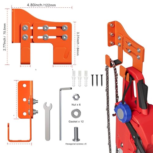 Rangement pour tronçonneuse mural avec attaches et modules pour atelier - 4