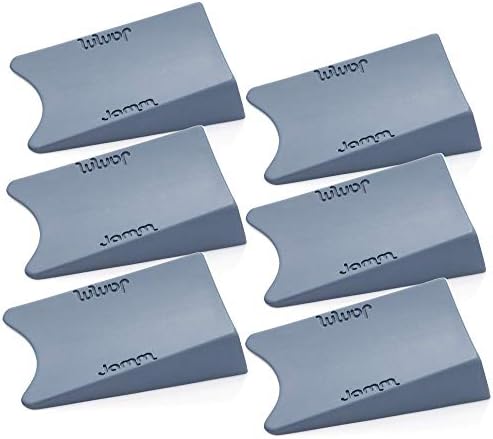 Jamm Door Stopper | Door Stop Wedge Holds Doors Open in Both Directions | Premium Non Rubber Non Slip Hardware | Standard Size | Dusky Blue - 6 Pack