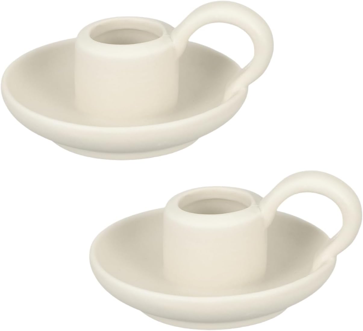 DOITOOL Ceramic Candle Holders, 2 Pcs White Taper Candlestick Stands