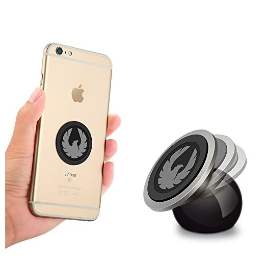 Soporte Movil para Coche Magnetico Universal Soporte del Coche del Teléfono 360° Rotación Ultra Slim Fuerte Pegajoso Dash Mount para iPhone telefonos moviles GPS (Eagle)