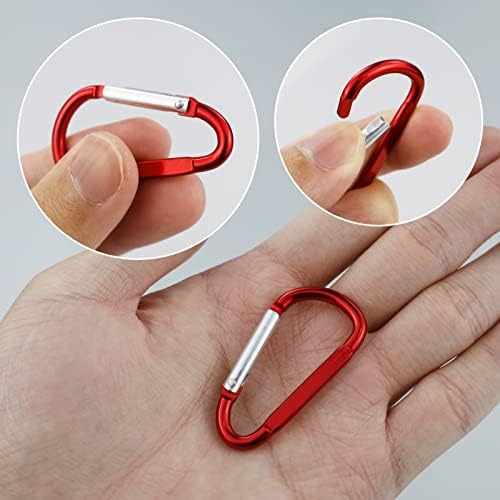SZCXDKJ 10 Pcs Large Carabiner D Ring Clip Hook Keychain Camping Accessories for Outdoor, Fishing, Hiking, Traveling