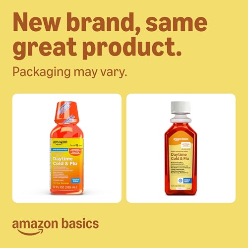 Amazon Basics Daytime Cold and Flu Relief, Non-Drowsy, Liquid Medicine, Original Flavor, 12 fl oz (Pack of 1) (Previously Care) - image 2
