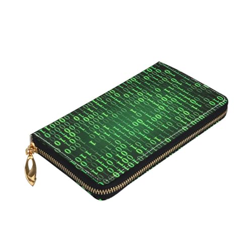 Portefeuille en cuir Hacker era avec zip anti-RFID pour homme et femme