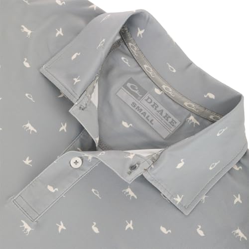 Drake Waterfowl Men's Performance Print Lightweight Stretchy Outdoor Casual Short Sleeve Polo Shirt UPF 30 Sun Protection3