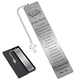 Berirexrion Bookmarks Pastor Appreciation Gifts - Christian Metal Book Mark for Reading Men Women Religious Page Markers with Cross Pendant for Pastors Wife Birthday Retirement Thanksgiving Christmas