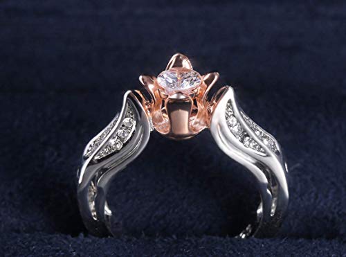 Bijoux 3D rose bague mode femme pour mariage et fiançailles taille 8