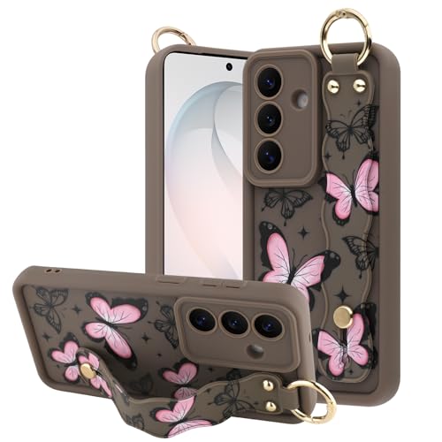 Coque Samsung S26 5G OOK antichoc TPU protection appareil photo dragonne papillon rose