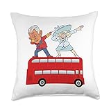 British King III Dabbing Charles Camilla London Bus Mens Throw Pillow