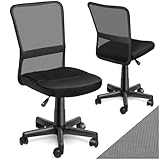  tectake® Sedia da Ufficio e Gaming Ergonomica, Sedia Studio Schienale alto senza Poggiatesta, Seduta da Scrivania Senza Braccioli, Max 100 kg, Regolabile in Altezza, Arredo Casa e Ufficio - Nero